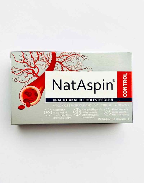 NatAspin Control Kraujotakai ir Cholesteroliui 30 kaps.