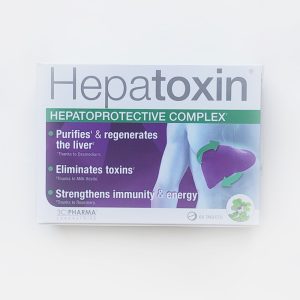 Hepatoprotekcinis (kepenis apsaugantis) kompleksas: Jakštūnės, Margainio, Rozmarino ekstraktai, Vitaminas E ir selenas.